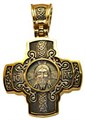 Крест серебрянный, Позолота желтая 999*, с корундами, коллекция "Липецк", 10.53 гр. ПР.К.000463