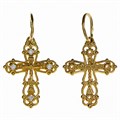 Крест золотой, с корундами, Спаси и сохрани, Золотая филигрань, 1.35 гр. ПР.К.000606 - фото 82632