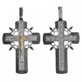 Крест серебро/золото, Чернение (оксидирование), с корундами, Золотые купола, 12.15 гр. ПР.К.000742