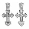 Крест серебрянный, Чернение (оксидирование), с корундами, Михаил Архангел-Николай Чудотворец, Акимов, 9.90 гр. ПР.К.000750