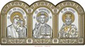 Автомобильная икона триптих серебряная с позолотой 243379 - фото 82953