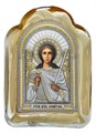 Икона Ангел Хранитель серебряная на стекле позолота 243453 - фото 82957