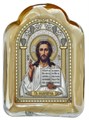 Икона освященная Спаситель серебряная на золотом стекле 243588 - фото 82963