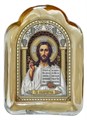 Икона освященная Спаситель серебряная на золотом стекле 53218 - фото 82967