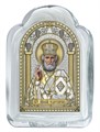 Икона Николая Чудотворца освященная серебряная на стекле 243627 - фото 82984