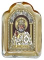 Икона Николая Чудотворца освященная серебряная на золотом стекле - копия 53220 - фото 82991
