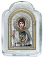 Икона освященная Георгий Победоносец серебряная на стекле 243416 - фото 82994