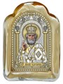 Икона Николая Чудотворца освященная серебряная на золотом стекле - копия 53226 - фото 83017