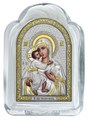 Икона освященная Феодоровской Божией Матери серебряная на стекле 53243 - фото 83095