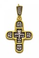Крест серебрянный, Позолота красная 585*, с корундами, Духовное наследие, 3.86 гр. 225429