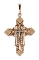 Крест серебрянный, Позолота красная 585*, с корундами, Глас, 2.95 гр. 225347