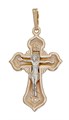 Крест серебрянный, Позолота красная 585*, с корундами, Глас, 2.42 гр. 225498