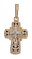 Крест серебрянный, Позолота красная 585*, с корундами, Глас, 2.36 гр. 225541