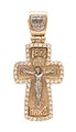 Крест серебрянный, Позолота красная 585*, с корундами, Глас, 3.09 гр. 225225