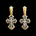 Крест серебрянный, Позолота желтая 999* Чернение (оксидирование), с корундами, Покров Пресвятой Богородицы, коллекция "Санкт-Петербург", 2.83 гр. 225192