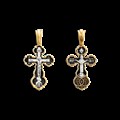 Крест серебрянный, Позолота желтая 999* Чернение (оксидирование), с корундами, Покров Пресвятой Богородицы, коллекция "Санкт-Петербург", 3.13 гр. 225164