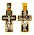 Крест серебрянный, Позолота желтая 999* Чернение (оксидирование), с корундами, Василий Св.-Знамение Божья Матерь-Иоанн Златоуст Св.-Михаил Архангел-, Кресте живоносный, ты ми буди крепость, и победа,, коллекция "Санкт-Петербург", 10.55 гр. 224848