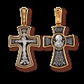 Крест серебрянный, Позолота желтая 999* Чернение (оксидирование), с корундами, Знамение Божья Матерь, коллекция "Санкт-Петербург", 8.01 гр. 224930