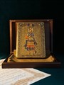 Настольная икона Святой мученик Иоанн Воин на мореном дубе 15х10 20185