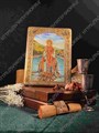 Настольная икона Святой Великомученик и Целитель Пантелеймон на мореном дубе 15х10 20560 - фото 83818