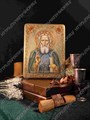 Подарочная икона Преподобный Сергий Радонежский чудотворец на мореном дубе 20х15 20621