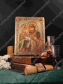 Настольная икона Петр и Февронья на мореном дубе 15х10 21136 - фото 83854