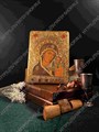 Настольная икона Образ Казанской Божией Матери на мореном дубе 15х10 21139