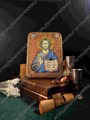 Настольная икона Господь Вседержитель на мореном дубе 15х10 20976 - фото 83892