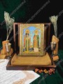 Подарочная икона Петр и Февронья на мореном дубе 20х15 20986