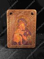 Подарочная икона Феодоровская икона Божией Матери на мореном дубе 20х15 21133 - фото 83991