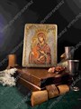 Настольная икона Образ Божией Матери Троеручица на дубе 10х15 см. 234148