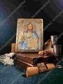Настольная икона Господь Вседержитель на дубе 10х15 см. 234136 - фото 84065