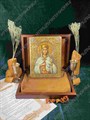Настольная икона Елена Сербская Святая благоверная княгиня на дубе 10х15 см. 234182