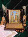 Настольная икона Петр и Феврония на дубе 10х15 см. 234161