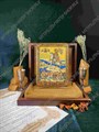 Настольная икона Святой Благоверный Князь Димитрий Донской на дубе 10х15 см. 234239