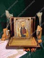 Настольная икона Нина Святая Равноапостольная просветительница Грузии на дуб 10х15 см. 234211