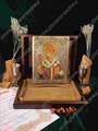 Настольная икона Спиридон Тримифунтский Святитель на дубе 10х15 см. 234223