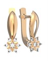 Серьги золотые с прелестными вставками. Вес 2,86 г. MG503