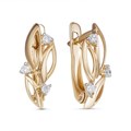Серьги золотые с прелестными вставками. Вес 2,86 г. MG505