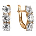 Серьги золотые с прелестными вставками. Вес 2,86 г. MG509