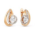 Серьги золотые с прелестными вставками. Вес 2,86 г. MG525