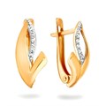 Серьги золотые с прелестными вставками. Вес 2,86 г. MG528