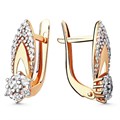 Серьги золотые с прелестными вставками. Вес 2,86 г. MG556