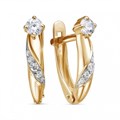 Серьги золотые с прелестными вставками. Вес 2,86 г. MG583