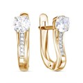 Серьги золотые с прелестными вставками. Вес 2,86 г. MG587