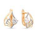 Серьги золотые с прелестными вставками. Вес 2,86 г. MG632