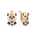 Серьги золотые с прелестными детскими вставками. Вес 2,86 г. MG813