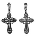 Крест серебряный Ag 925, коллекция Спаси и сохрани, с молитвой Спаси и сохрани, Чернение (оксидирование), 1,88 гр. КРС0224503