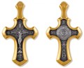 Крест позолоченный Ag 925/Au 585, коллекция Липецк, Позолота желтая 999*, 6,3 гр. КРС0224589