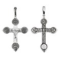 Крест серебряный Ag 925, коллекция Санкт-Петербург, с молитвой Спаси и сохрани, Чернение (оксидирование), 2,5 гр. КРС0224636